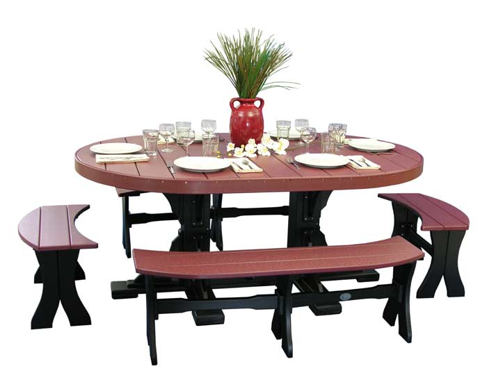 4x6 Oval Dinner Table with Benches | Patio Table Sets Sales & Prices