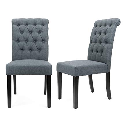 Amazon.com: XtremepowerUS Padded Fabric Dining Chair, Set of 2 (Gray