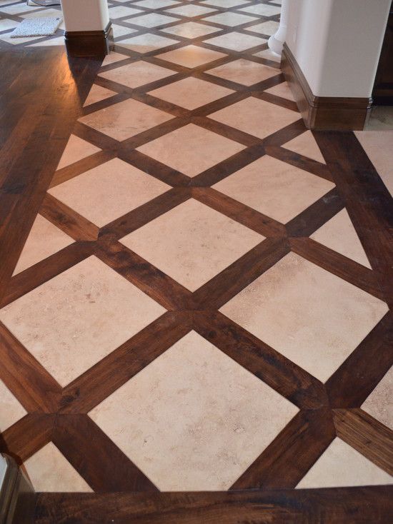 Basketweave Tile And Wood Floor Design, Pictures, Remodel, Decor and