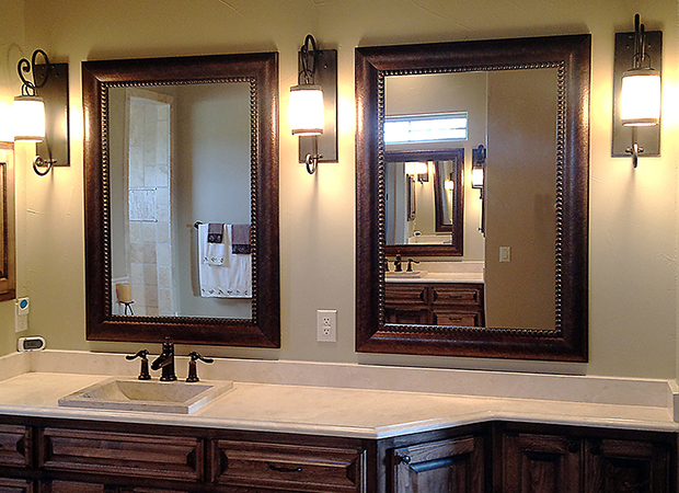 Matching Framed Bathroom Mirrors for Blanco Texas