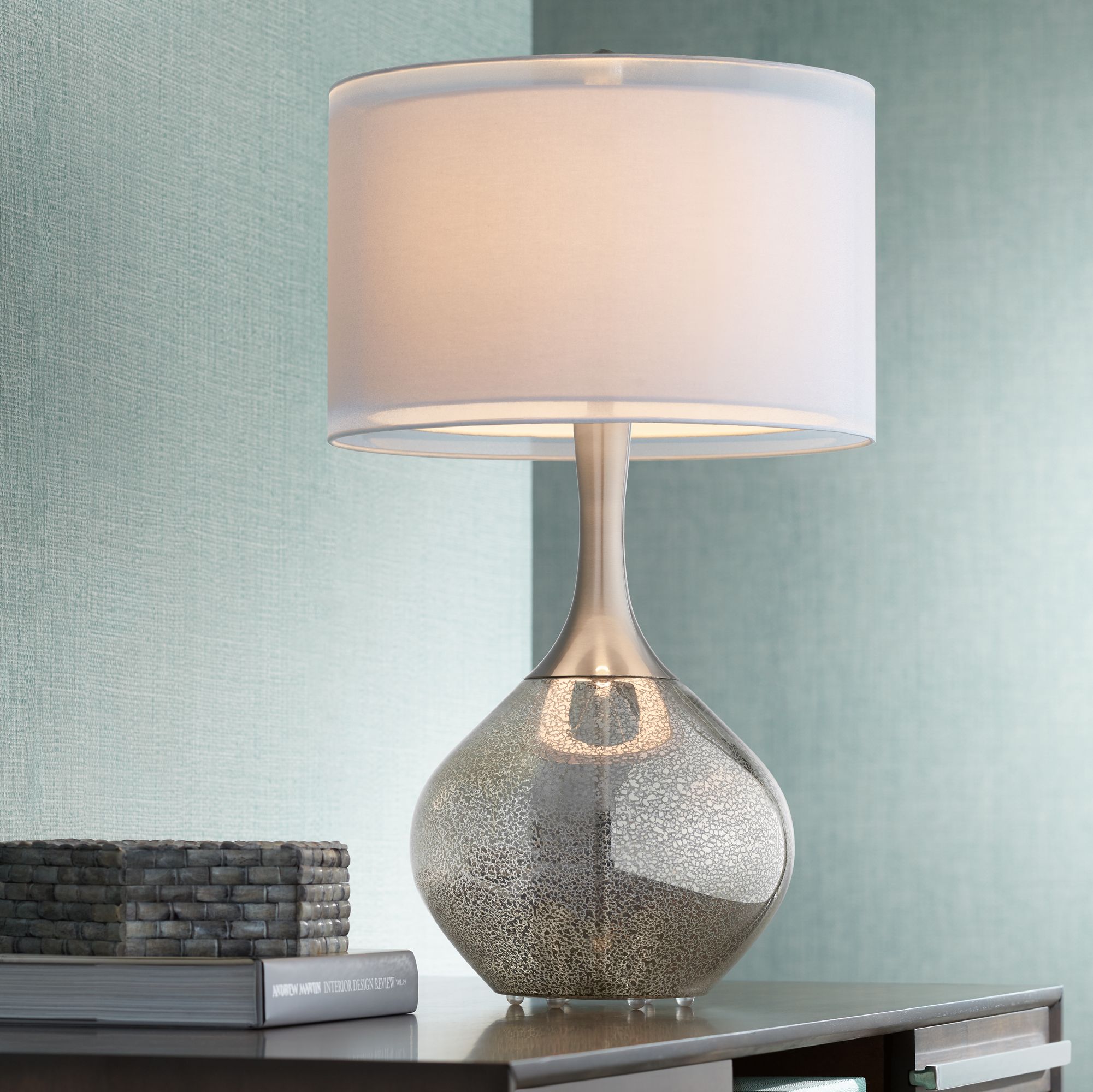 Possini Euro Design Swift Modern Mercury Glass Table Lamp - #7C391