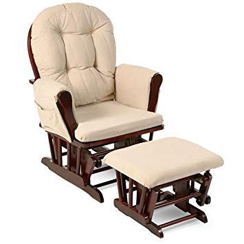Amazon.com: Beige Bowback Nursery Baby Glider Rocker Chair with