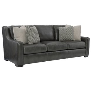 Dark Grey Leather Sofa | Wayfair