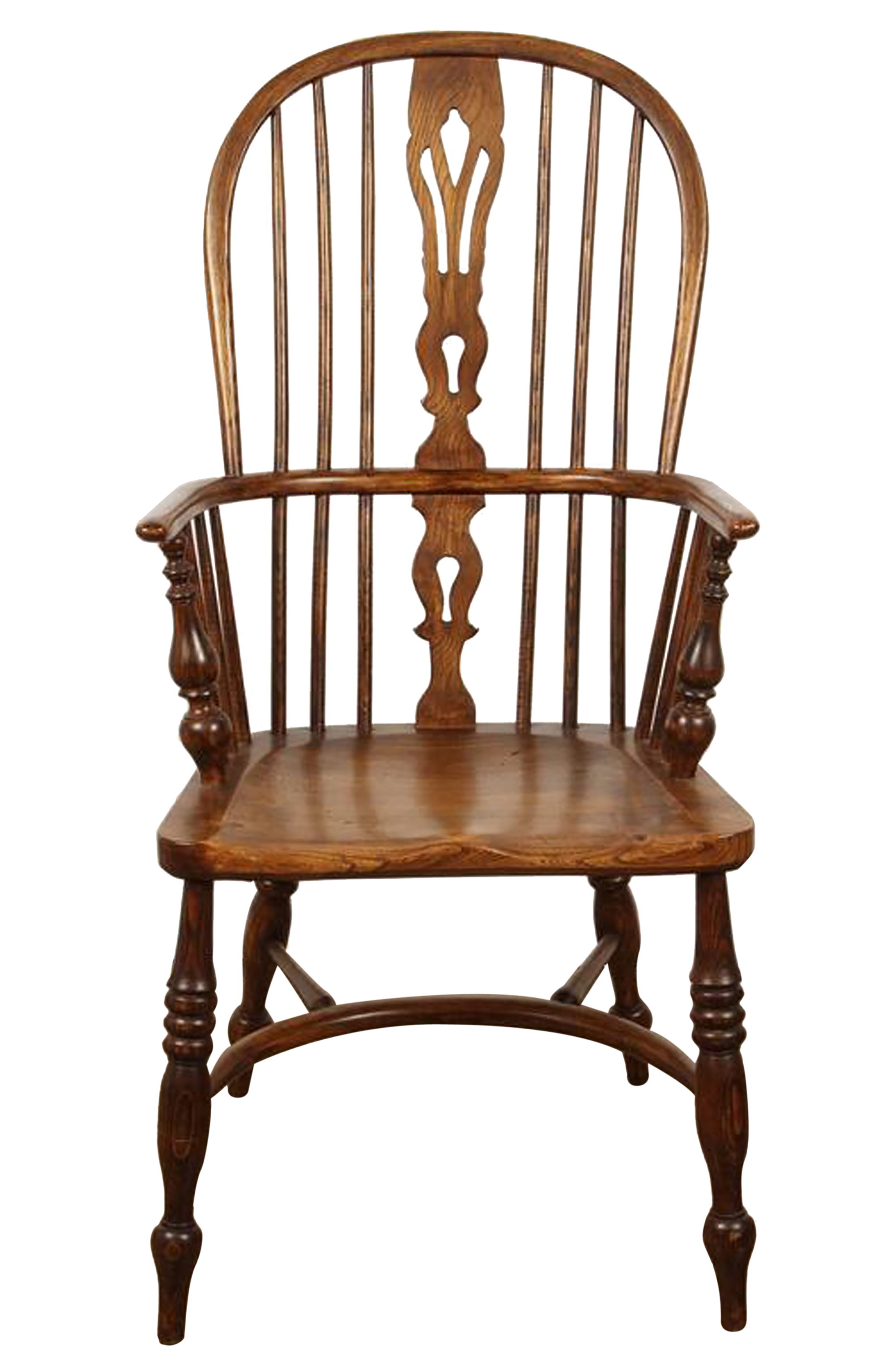 English Yew High Back Chair - Folk Art Traditional Armchairs & Club