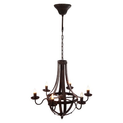 A&B Home Iron Chandelier - Brown