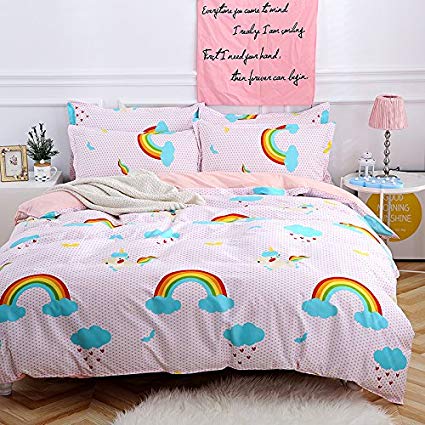 Amazon.com: Bed Set 4pcs Kids Bedding Sheets Set Duvet Cover Flat