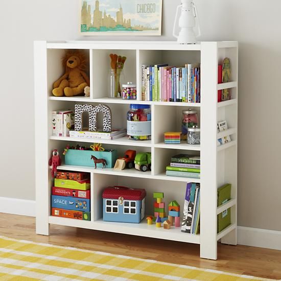 Kids' Bookcase: Kids White Compartment Cubby Bookcase in Bookcases