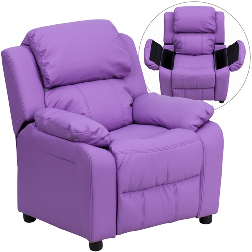 Kids Furniture - Deluxe Heavily Padded Contemporary Lavender Vinyl