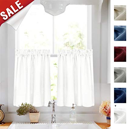 Amazon.com: 36 inch Long Tier Curtains for Kitchen Window Casual