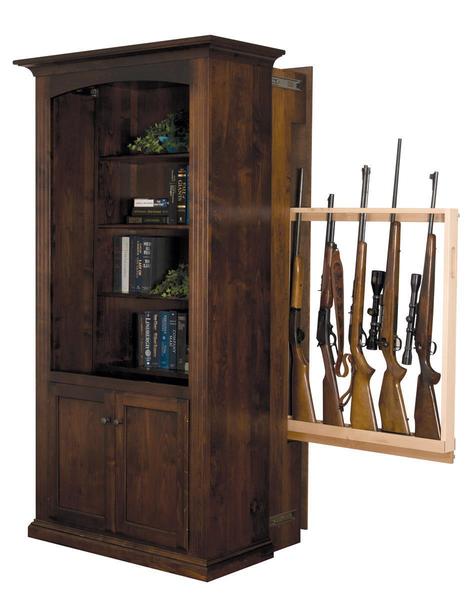 American Made Bookcase with Hidden Gun Cabinet from DutchCrafters