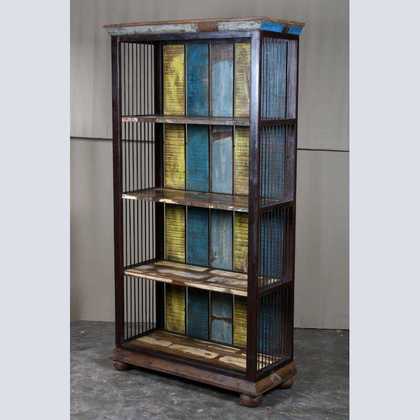 Large Bookcase made from wood and metal - JUGs Furniture