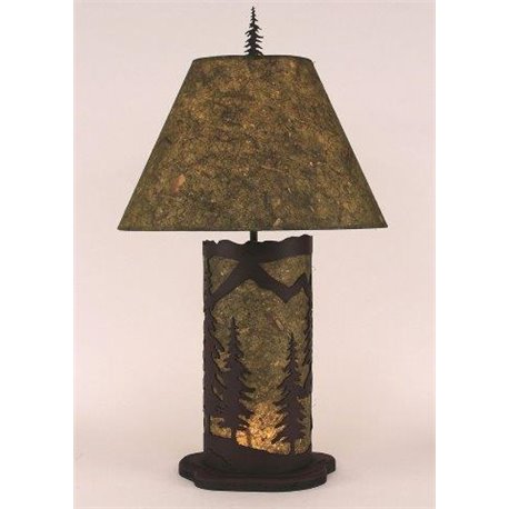 Large Table Lamp with Metal & Parchment Shade