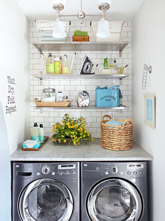 Small-Space Laundry Room Storage in 2019 | Happy Home | Pinterest
