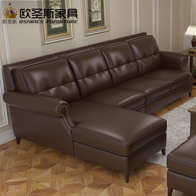 coffee brown dark American style sectional heated latest design hall