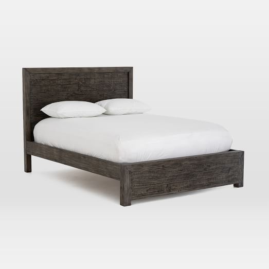 Modern Mixed Reclaimed Wood Low Bed - Black Olive | west elm
