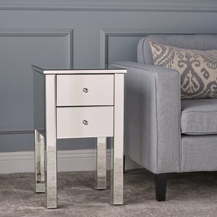 Faceted Mirror Side Table | Wayfair