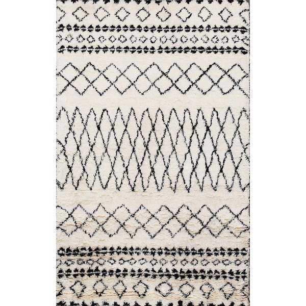 Rugsville Moroccan Beni Ourain Ivory 12185 Wool Rug 9x12, Rugsville.com