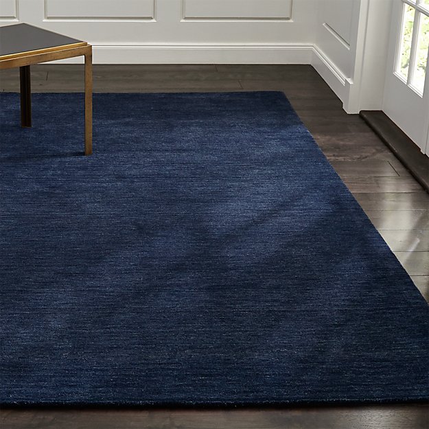 Baxter Navy Blue Wool Rug | Crate and Barrel