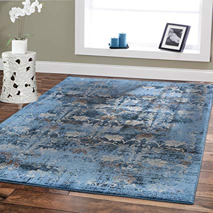 Amazon.com: Premium Soft 8x11 Modern Rugs For Dining Room Blue Rugs