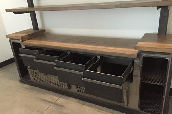 Modern Industrial Office Credenza and Shelving Unit - The Industrial