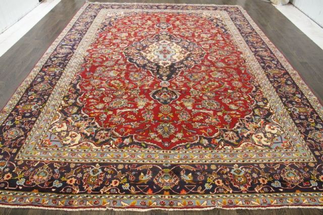 Buy Antique Traditional Persian Wool 9.5 X 13 Handmade Rugs Oriental