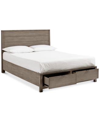Furniture Tribeca Grey Storage Queen Platform Bed, Created for