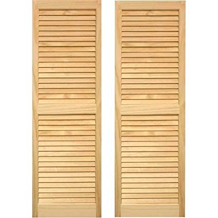 Amazon.com: Pinecroft 15W in. Louvered Wood Shutters: Home & Kitchen