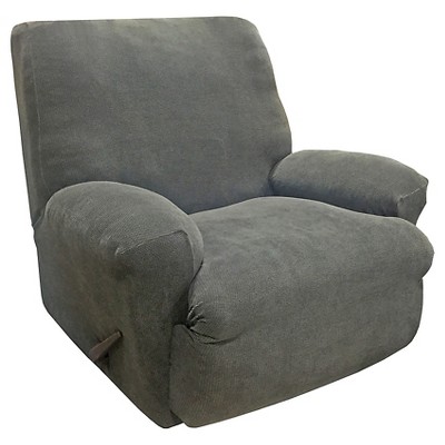 Stretch Oxford Recliner Slipcover Gray - Sure Fit : Target