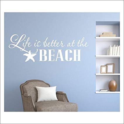 Amazon.com: Removable Wall Decals Stickers Life is Better at Beach