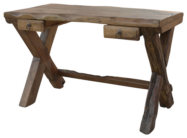 Harbow Live Edge Rustic Desk - Rustic - Desks And Hutches - by Fennec