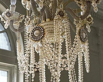 Shabby chic chandelier | Etsy