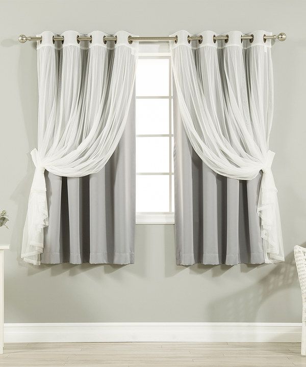 Look at this Gray Tulle Blackout Short Curtain Panel - Set of Four