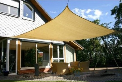 Heavy Duty Sun Sail Shade - Large 16'x14' Rectangle - Available in Sand