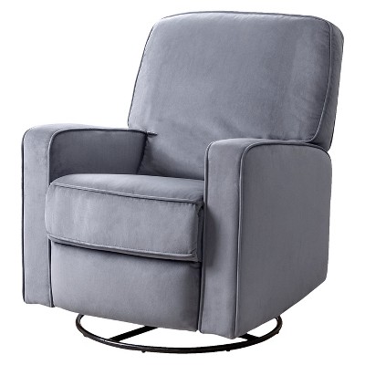Bella Fabric Swivel Glider Recliner Chair - Gray - Abbyson Living