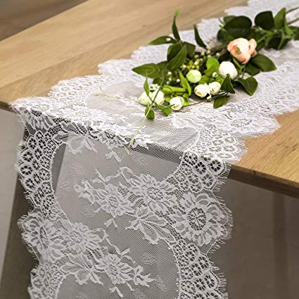 Amazon.com: B-COOL Vintage White Lace Table Runner Overlay Exquisite