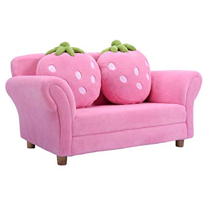 Amazon.com: New Pink Kids Sofa Strawberry Armrest Chair Lounge Couch