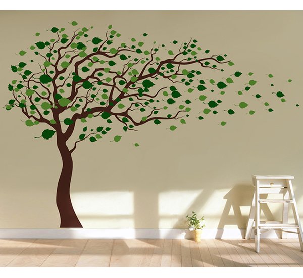 Pop Decors Tree Blowing in The Wind Wall Decal & Reviews | Wayfair