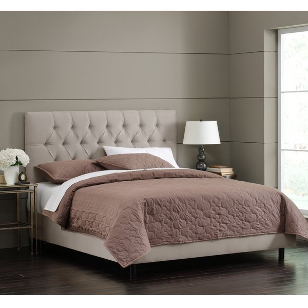 Shop Skyline Furniture Light Grey Velvet Tufted Bed - On Sale - Free