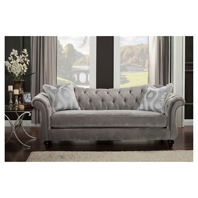 Alexandria Victorian Sofa Gray - Furniture Of America : Target