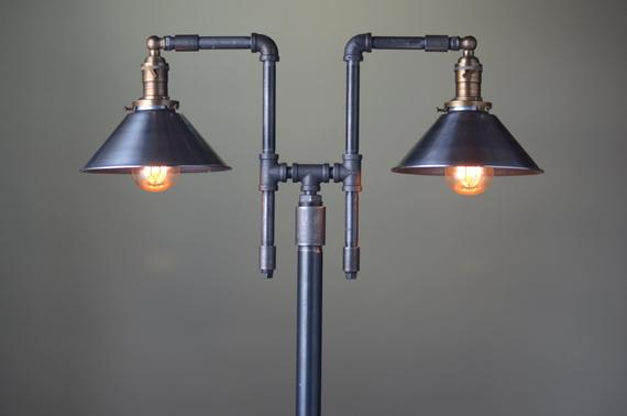Vintage Floor Lamp Industrial Style Lighting Iron Pipe | Etsy