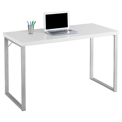 Contemporary Silver Metal Computer Desk - White -EveryRoom : Target