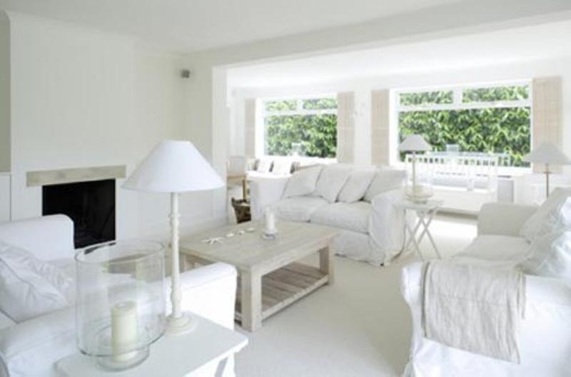 15 Serene All White Living Room Design Ideas - Rilane