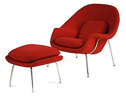 Amazon.com: Mid Century Saarinen Style Womb Chair and Ottoman - Red
