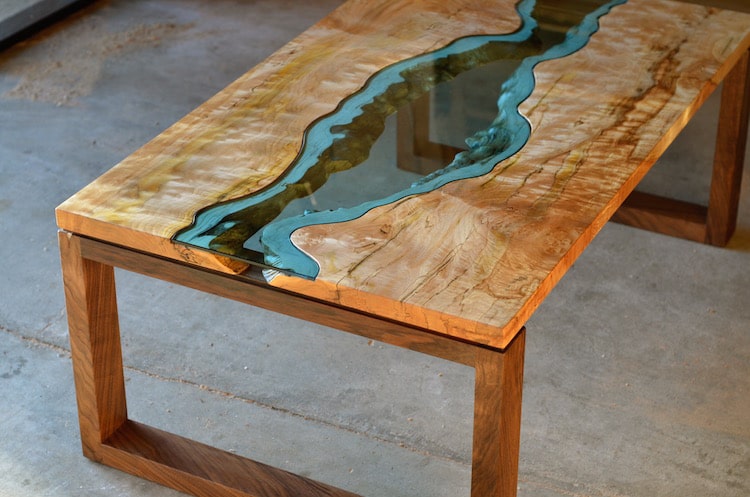 Nature-Inspired Furniture Design Features Blue Glass Rivers and Lakes