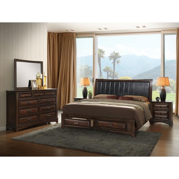 Shop Broval 179 Light Espresso Finish Wood Queen-size 5-piece .