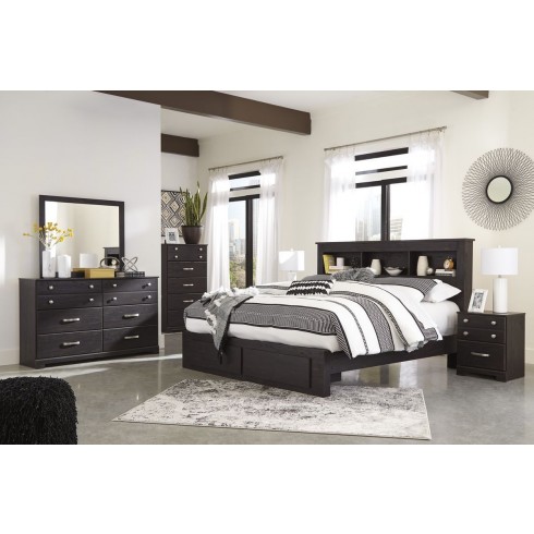 Sale Ashley Furniture Reylow Storage Bedroom Set in Dark Brown .