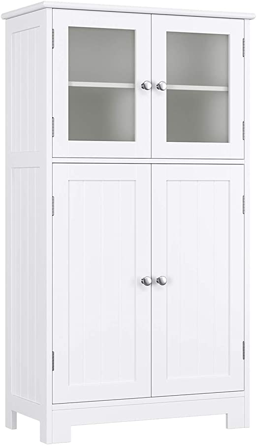 Amazon.com: HOMECHO Bathroom Floor Storage Cabinet, Wood Linen .