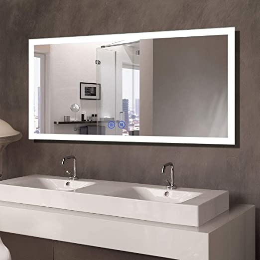 Amazon.com: 55x28 In Dimmable LED Bathroom Mirror with Anti-fog .