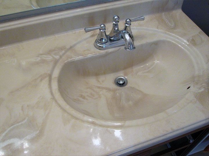 Refinishing the Bathroom Vanity Top: Part 1 | Marble countertops .