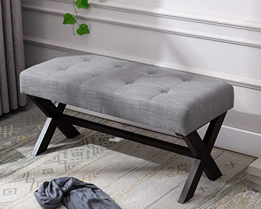 Amazon.com: chairus Fabric Upholstered Entryway Bench Seat, Gray .